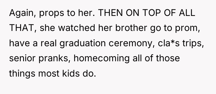 Again, props to her. THEN ON TOP OF ALL THAT,...