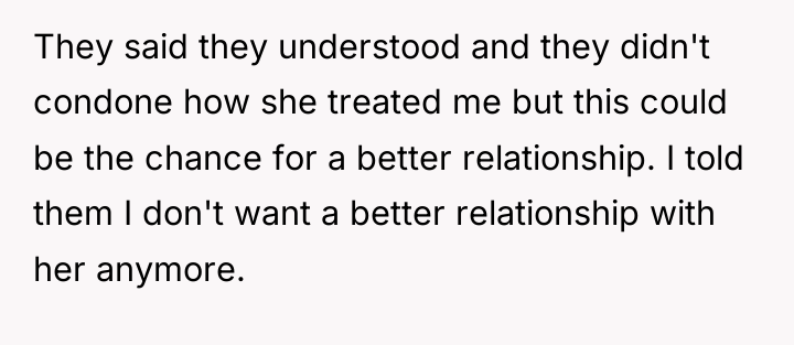 They said they understood and they didn't condone how she...