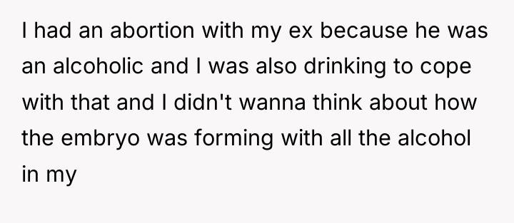 I had an abortion with my ex because he was...