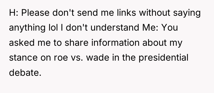 H: Please don't send me links without saying anything lol...