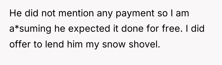 He did not mention any payment so I am a*suming...