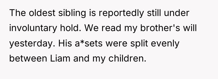 The oldest sibling is reportedly still under involuntary hold. We...