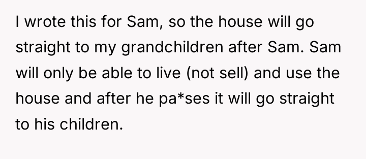 I wrote this for Sam, so the house will go...