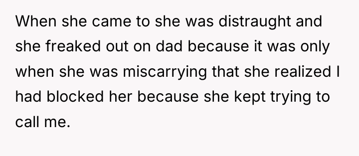When she came to she was distraught and she freaked...