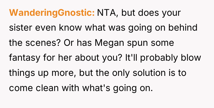 WanderingGnostic NTA, but does your sister even know what was...