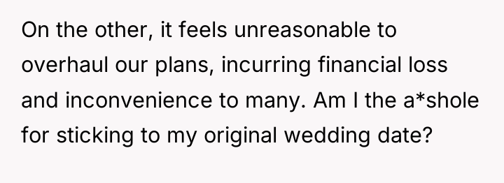 On the other, it feels unreasonable to overhaul our plans,...