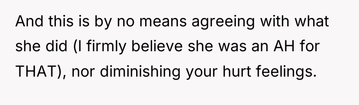 And this is by no means agreeing with what she...