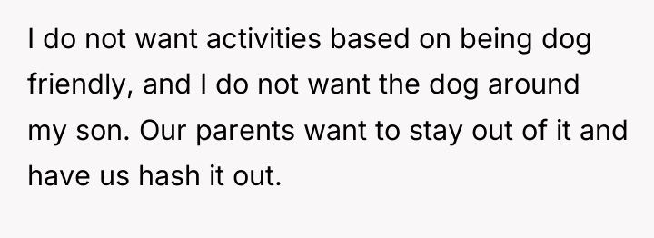I do not want activities based on being dog friendly,...