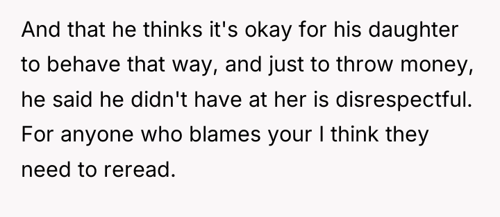 And that he thinks it's okay for his daughter to...