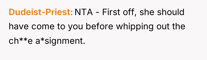Dudeist-Priest NTA - First off, she should have come to...