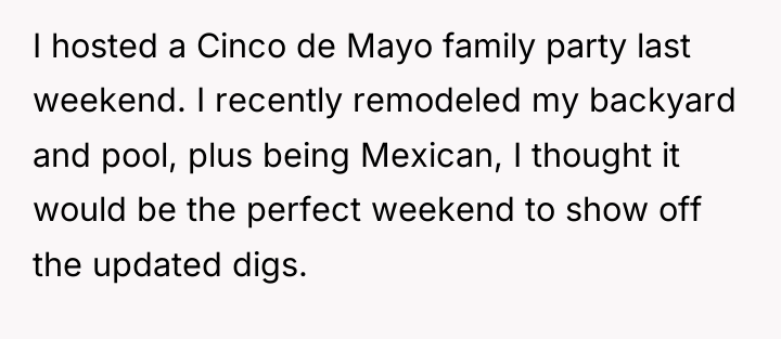 I hosted a Cinco de Mayo family party last weekend....
