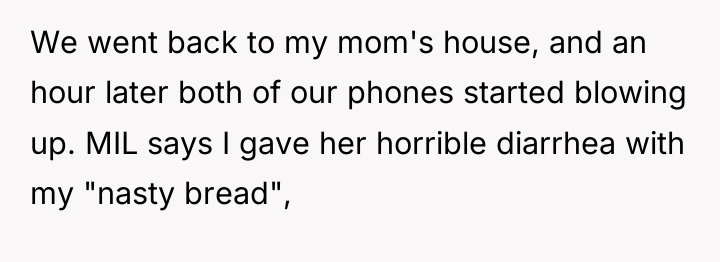 We went back to my mom's house, and an hour...