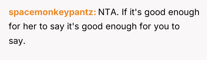 spacemonkeypantz NTA. If it's good enough for her to say...
