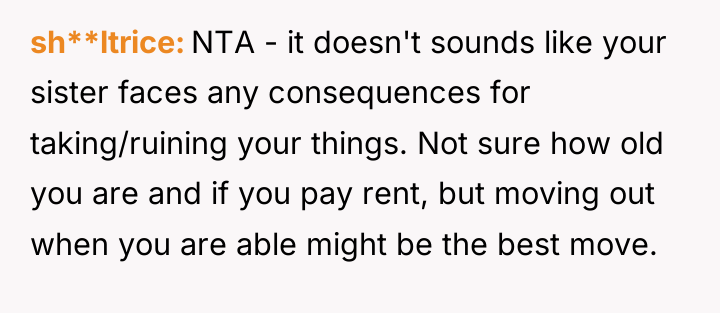 sh**ltrice NTA - it doesn't sounds like your sister faces...