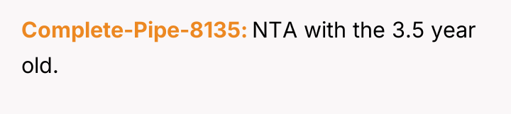 Complete-Pipe-8135 NTA with the 3.5 year old.