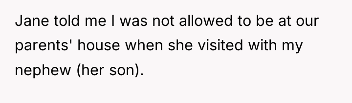 Jane told me I was not allowed to be at...