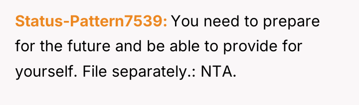 Status-Pattern7539 You need to prepare for the future and be...