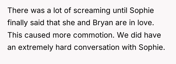 There was a lot of screaming until Sophie finally said...