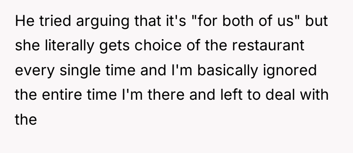 He tried arguing that it's "for both of us" but...