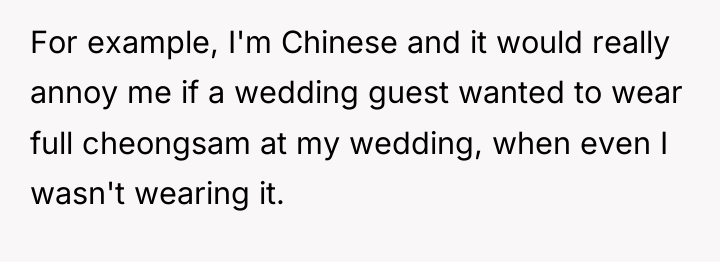 For example, I'm Chinese and it would really annoy me...
