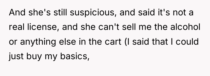 And she's still suspicious, and said it's not a real...