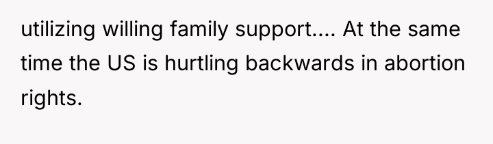 utilizing willing family support.... At the same time the US...