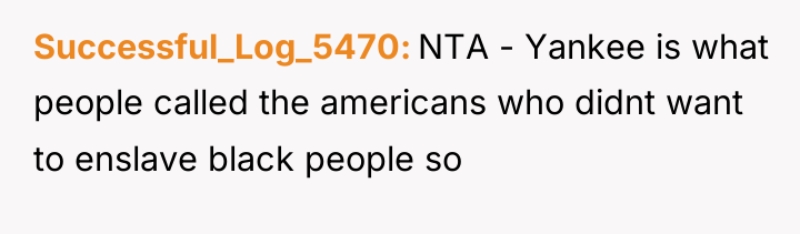 Successful_Log_5470 NTA - Yankee is what people called the americans...