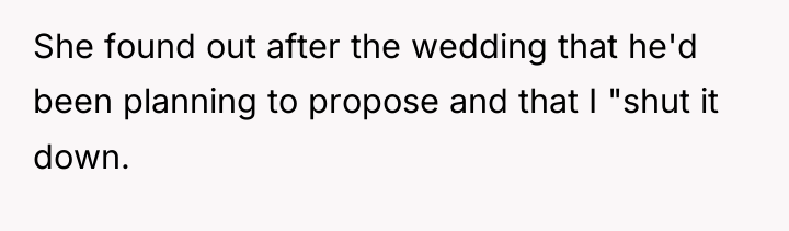 She found out after the wedding that he'd been planning...