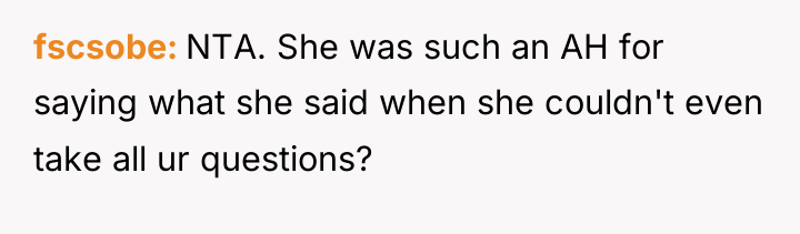 fscsobe NTA. She was such an AH for saying what...
