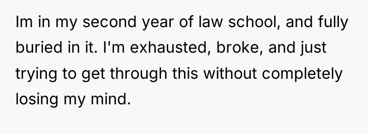 Im in my second year of law school, and fully...