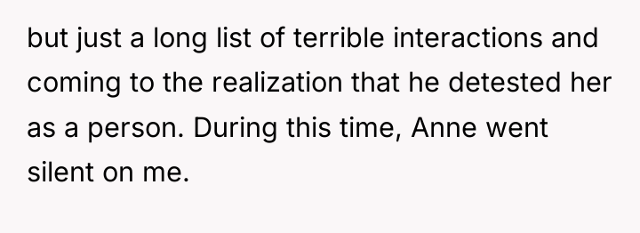 but just a long list of terrible interactions and coming...