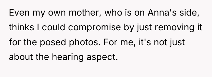 Even my own mother, who is on Anna's side, thinks...