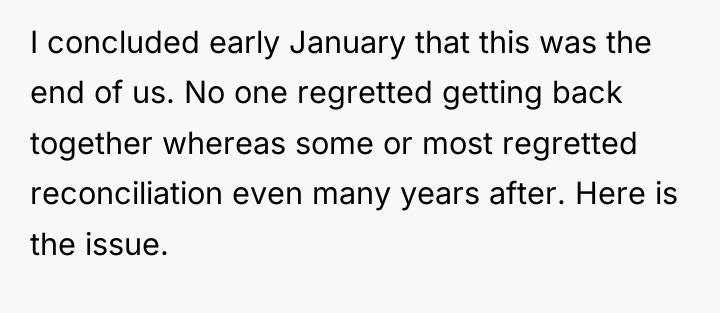 I concluded early January that this was the end of...