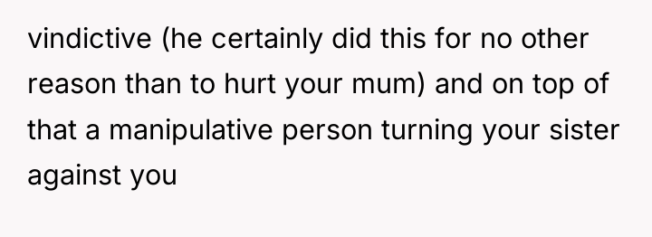 vindictive (he certainly did this for no other reason than...