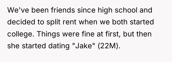 We've been friends since high school and decided to split...
