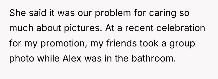 She said it was our problem for caring so much...