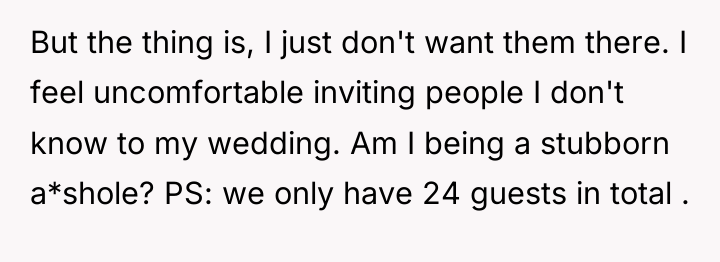 But the thing is, I just don't want them there....