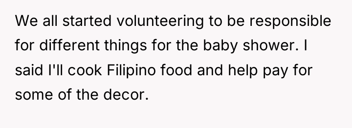 We all started volunteering to be responsible for different things...