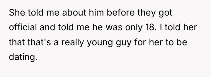 She told me about him before they got official and...