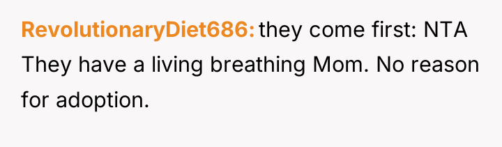 RevolutionaryDiet686 they come first: NTA They have a living breathing...