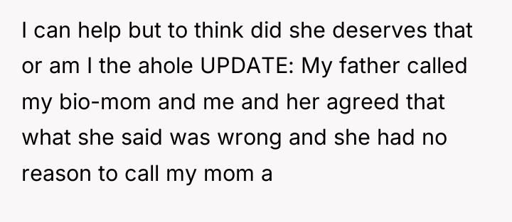 I can help but to think did she deserves that...