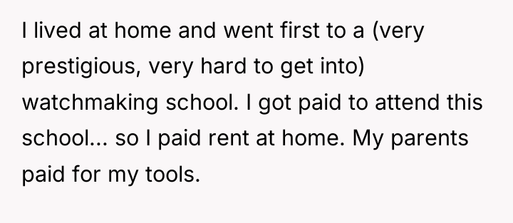 I lived at home and went first to a (very...