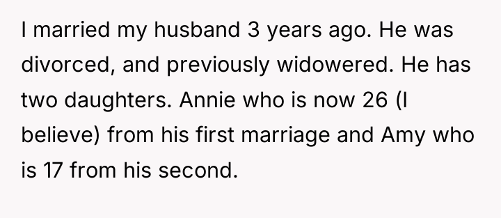 I married my husband 3 years ago. He was divorced,...
