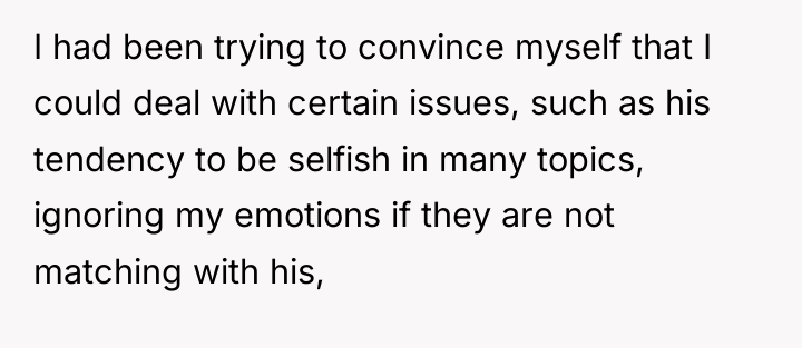 I had been trying to convince myself that I could...