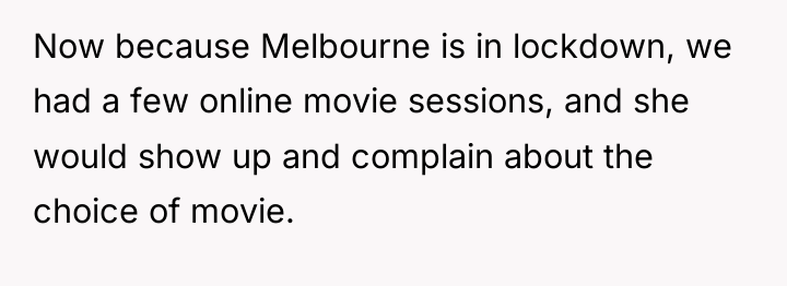 Now because Melbourne is in lockdown, we had a few...