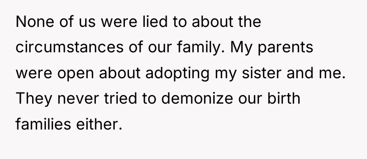 None of us were lied to about the circumstances of...