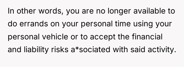 In other words, you are no longer available to do...