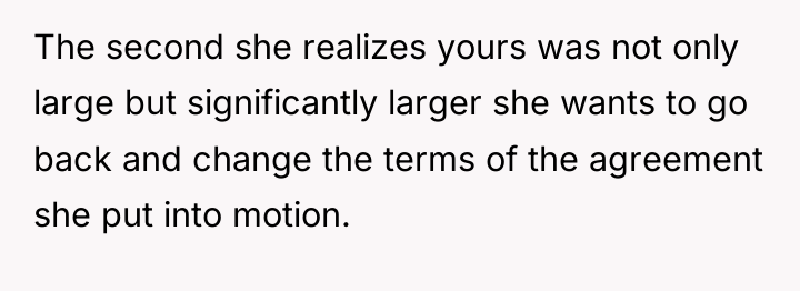 The second she realizes yours was not only large but...