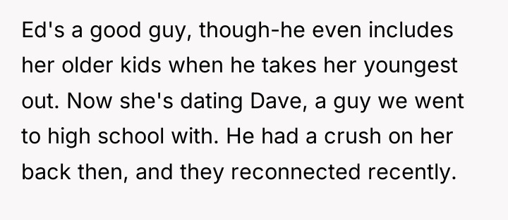 Ed's a good guy, though-he even includes her older kids...