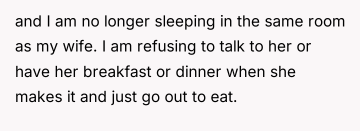 and I am no longer sleeping in the same room...